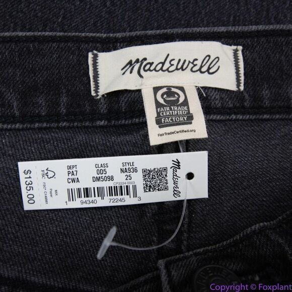 NEW Madewell High-Rise Slim Boyjean in Caton Wash‎ Ripped-Knee, 25 - Picture 13 of 16